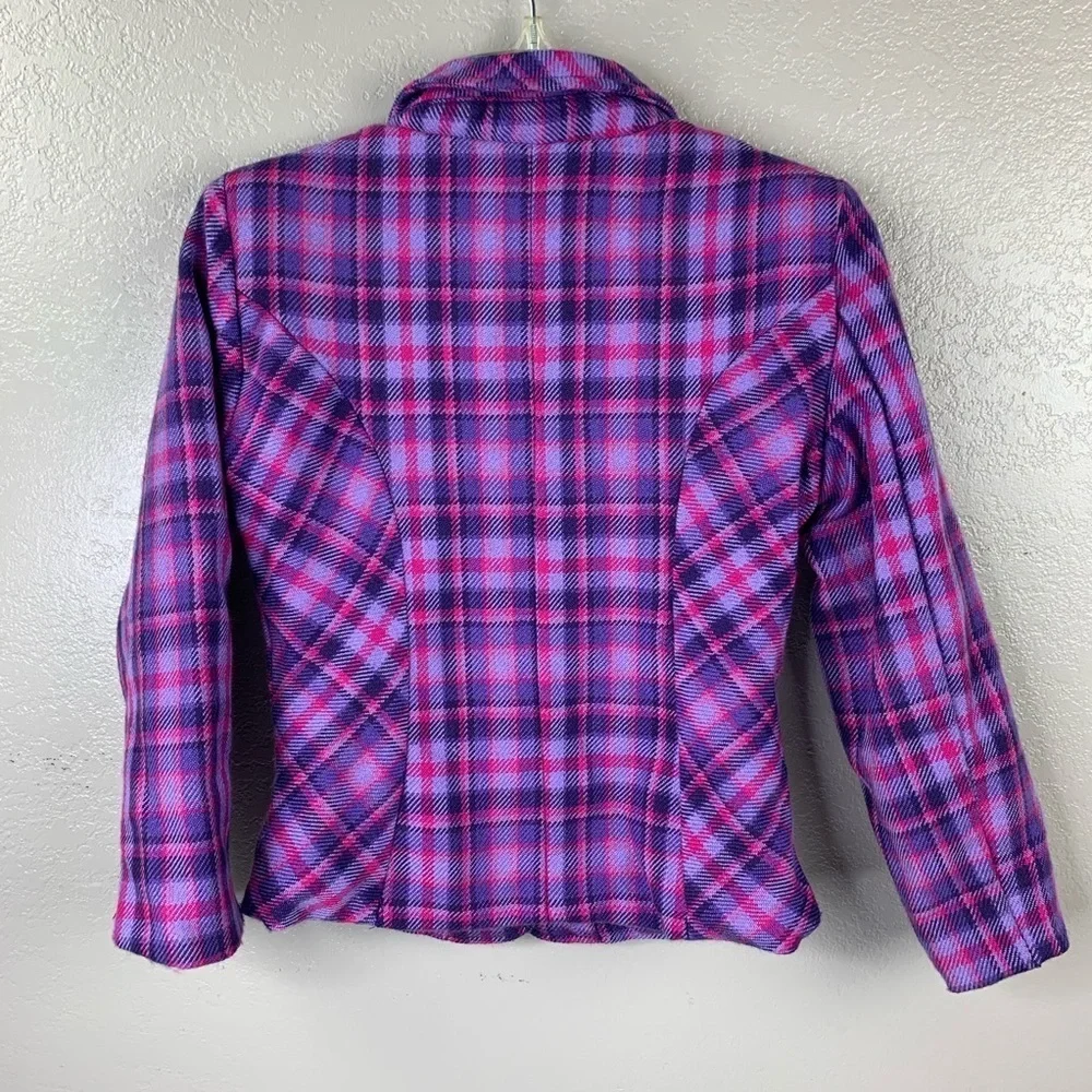 The Children’s Place Purple & Pink Plaid Jacket Size Medium